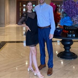 Cinq a Sept | Erin Organza Puff Sleeve Silk Little Black Dress Size 2